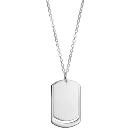 Collier Argent 925 Massif Passivé Plaque GI 2 Prénoms