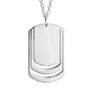 Collier Argent 925 Massif Passivé Plaque GI 3 Prénoms