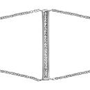 Bracelet Argent 925 Double Chaine Rectangle avec Zirconium Sertis