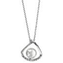 Collier Argent 925 Pendentif Zirconium Sertis Perle d'imitation Blanche