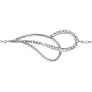 Bracelet Argent 925 et Zirconium Sertis Double Gouttes Croisées