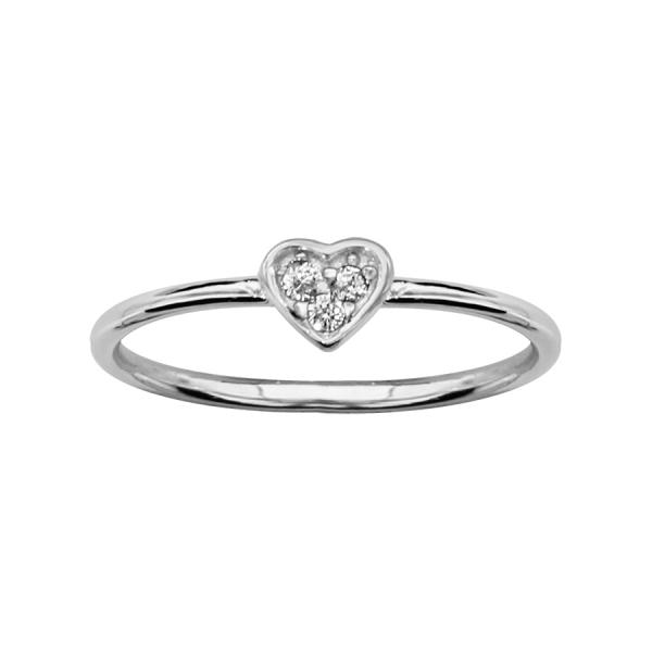 Bague Argent 925 et Zirconium Sertis Coeur