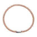 Bracelet Argent 925 Tube Fermoir Magnétique 19 cm Traitement Rose