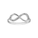 Bague Argent 925 Infini Moitié Zirconium Sertis Blancs