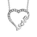 Collier Argent 925 Coeur Love Avec Zirconium Sertis