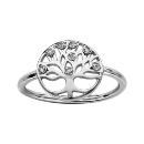 Bague Argent 925 Rond Arbre de Vie Zirconium Blanc